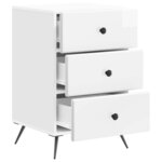 vidaXL Cabinet de chevet avec tiroir Blanc brillant 43 x 41 x 66 5 cm