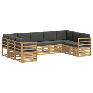 vidaXL Ensemble de canapés d'extérieur 9 pc Blanc et anthracite