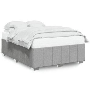 vidaXL Cadre de lit sans matelas gris clair 140x190 cm tissu