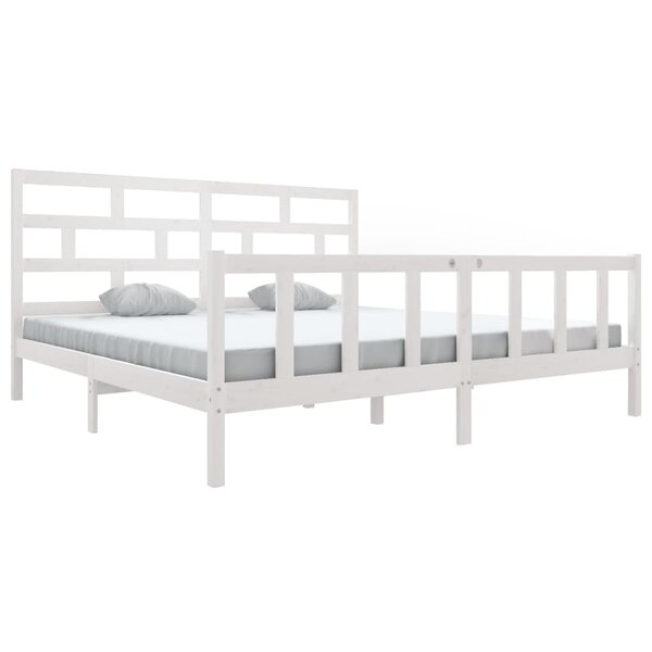 vidaXL Cadre de lit sans matelas blanc bois de pin massif