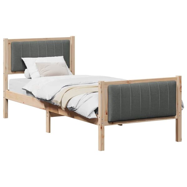 vidaXL Cadre de lit avec tête de lit marron et gris foncé 80 x 200 cm