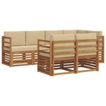 vidaXL Ensemble de canapé d'angle avec coussin 7 Pièces Naturel et Beige