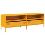 vidaXL Meuble TV jaune moutarde 135x39x43 5 cm acier laminé à froid