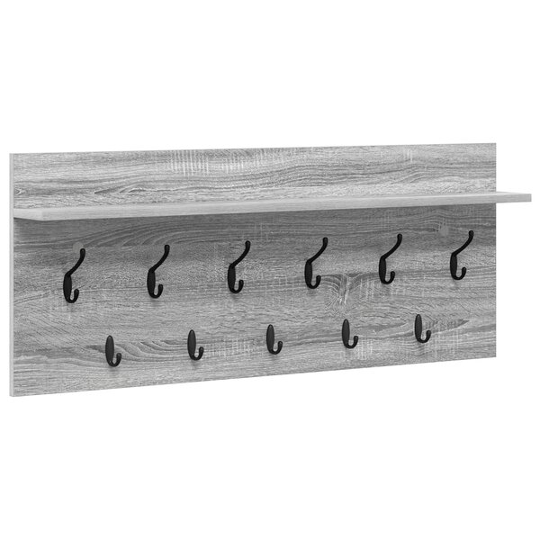 vidaXL Porte-manteau mural avec étagère avec stockage Sonoma gris 100 x 40 x 12 cm