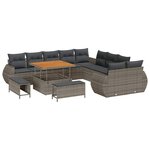 vidaXL Ensemble de canapé de jardin 13 Pièces Gris 100 x 100 x 71 cm