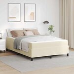 vidaXL Cadre de lit avec matelas Crème 160 x 200 cm Faux cuir