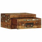 vidaXL Tables de chevet murales 2 Pièces bois massif de récupération