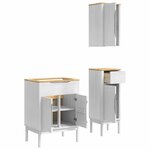 vidaXL Ensemble de mobilier de salle de bain FLORO 3 Pièces Blanc