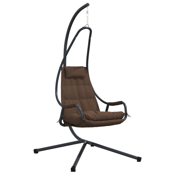 vidaXL Chaise Suspendue avec Support et Coussin Café Acier