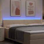 vidaXL Tête de lit LED avec bandes LED Crème 200 cm tissu