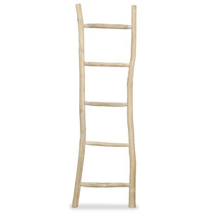 vidaXL Porte-serviette avec 5 barreaux Teck 45 x 150 cm Naturel