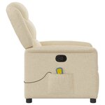 vidaXL Fauteuil de massage inclinable Crème Tissu