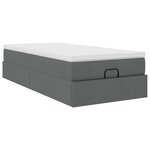 vidaXL Cadre de lit ottoman avec matelas gris foncé 90x200 cm tissu