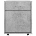 vidaXL Armoire à roulettes Gris béton 45x38x54 cm Bois d’ingénierie