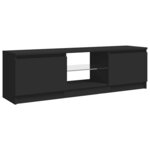 vidaXL Meuble TV avec lumières LED Noir 120x30x36 cm