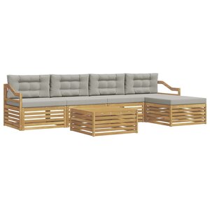 vidaXL Ensemble de canapés d'extérieur 6 pc Blanc et gris clair