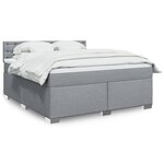 vidaXL Sommier à lattes de lit avec matelas Gris clair 180x200cm Tissu