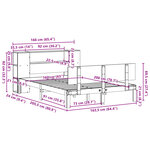vidaXL Lit bibliothèque sans matelas blanc 160x200 cm bois pin massif