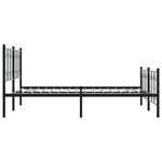 vidaXL Cadre de lit métal sans matelas avec pied de lit noir 150x200cm