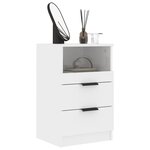 vidaXL Tables de chevet 2 Pièces Blanc brillant Bois d'ingénierie