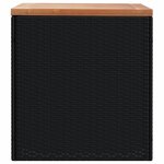 vidaXL Boîte de rangement de jardin noir résine tressée bois d'acacia