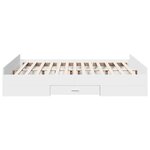vidaXL Cadre de lit avec tiroirs blanc 150x200 cm bois d'ingénierie