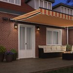 vidaXL Auvent Rétractable jaune et orange 500 ×350 cm tissu