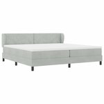 vidaXL Lit à ressorts avec matelas Gris clair 200 x 200 cm Velours