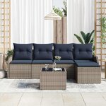 vidaXL Ensemble de canapé de jardin Gris polyrotin