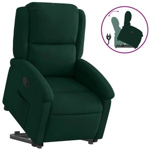vidaXL Fauteuil inclinable Vert foncé Velours