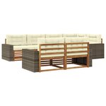vidaXL Ensemble de canapés d'extérieur 7 pc Naturel et Crème