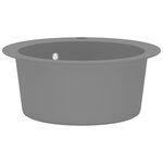vidaXL Évier de cuisine en granit Bac unique Rond Gris