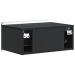 vidaXL Cabinet de chevet mural avec tiroir Noir 49 x 34 5 x 24 cm