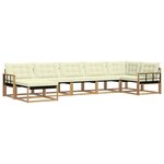 vidaXL Ensemble de canapés d'extérieur 7 pc Blanc et crème