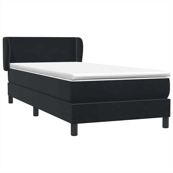 vidaXL Sommier à lattes de lit avec matelas noir 80x220 cm velours