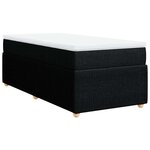 vidaXL Sommier à lattes de lit et matelas Noir 80x200 cm Tissu