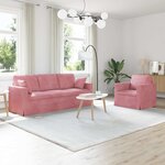 vidaXL Canapé 2 Pièces Rose 198 x 78 x 80 cm Velours
