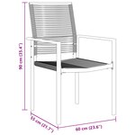 vidaXL Ensemble de salle à manger jardin 7 pièces Noir PVC Rotin