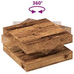 vidaXL Table basse rotative à 360 degrés vieux bois 70x70x34 5 cm
