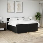 vidaXL Sommier à lattes de lit avec matelas Noir 200x200 cm Tissu