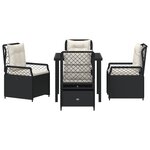 vidaXL Ensemble de salle à manger de jardin 5 pièces Rattan poly noir