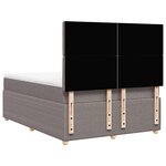 vidaXL Sommier à lattes de lit avec matelas Taupe 140x190 cm Tissu