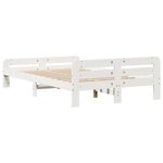 vidaXL Cadre de lit sans matelas blanc 135x190 cm bois de pin massif