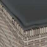 Ensemble de salle à manger de jardin 4 pièces avec coussins gris en poly rotin et acacia