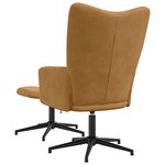 vidaXL Chaise de relaxation avec tabouret Marron Velours