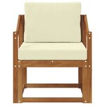 vidaXL Canapé d’extérieur Bois d'acacia massif et polyester Naturel