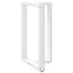 vidaXL Pieds de table de bar en T  2 pièces  blanc  60 x 35 x (90-91) cm  acier