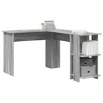vidaXL Bureau d'angle avec étagère Gris Sonoma 140 x 113 5 x 75 cm
