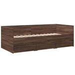 vidaXL Lit de jour et tiroirs chêne marron 75x190 cm bois d'ingénierie