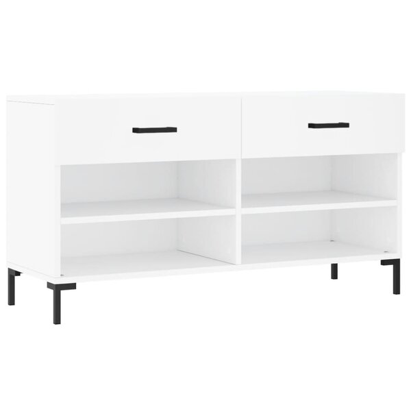 vidaXL Banc à chaussures blanc 102x35x55 cm bois d'ingénierie